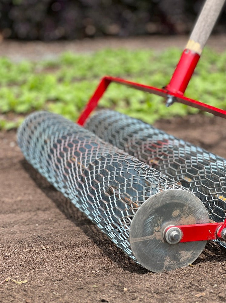 pull behind tool for planting grass seed Seed Bed Roller for Soil Smoothing and Firming – Neversink Tools