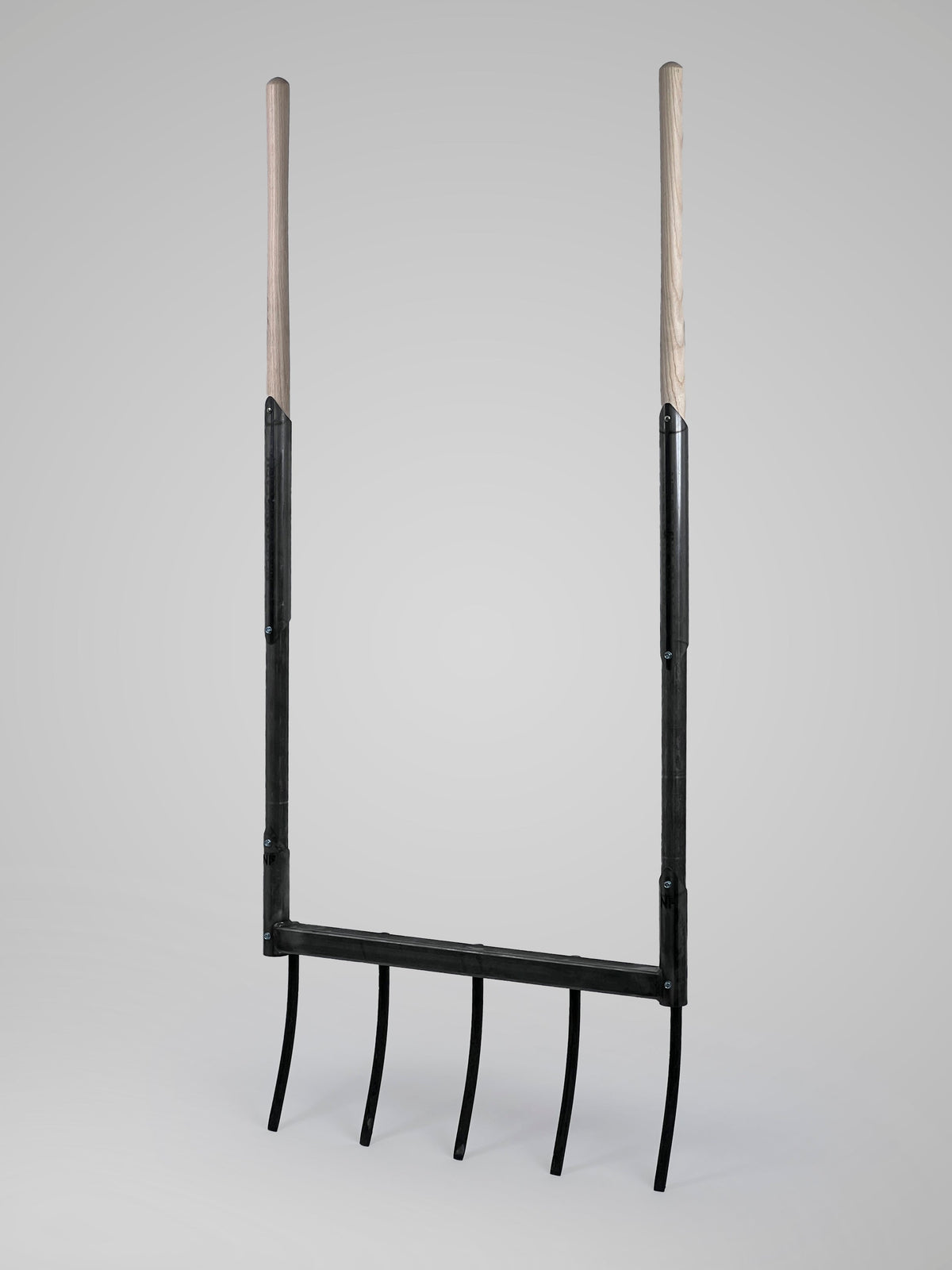 The GOAT broadfork with steel lower handles and ash grips