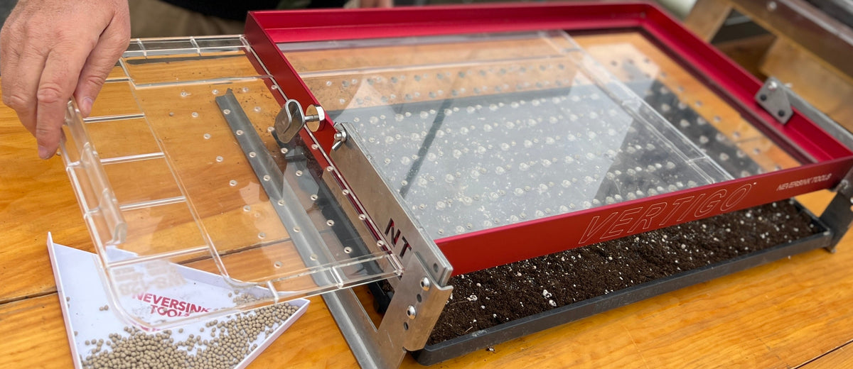 Vertigo Drop Seeder and tray-seeding equipment