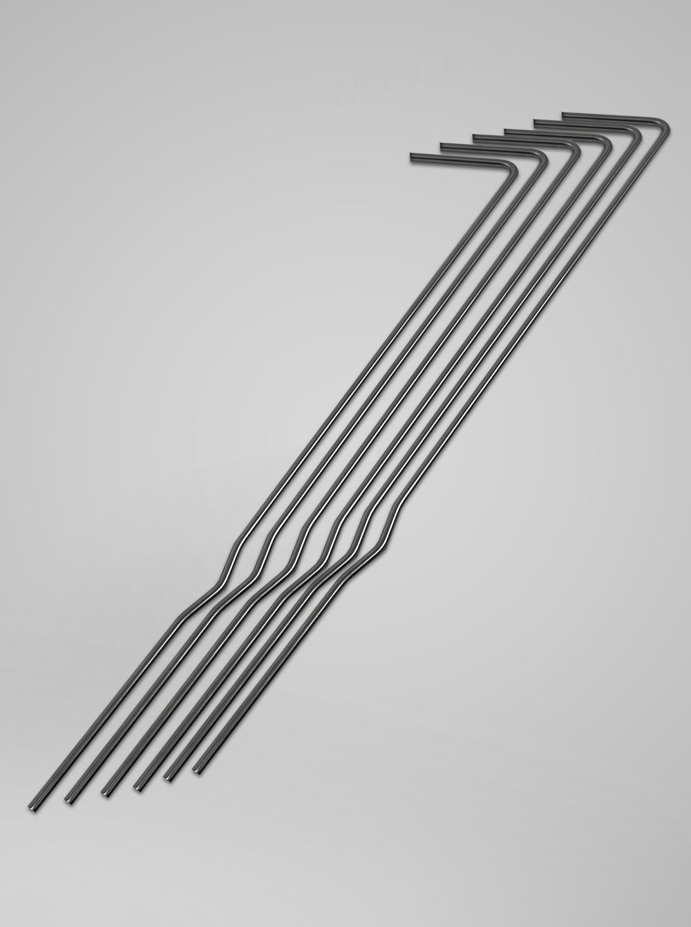 Set of long steel LowCat ground anchors for low tunnel hoop systems