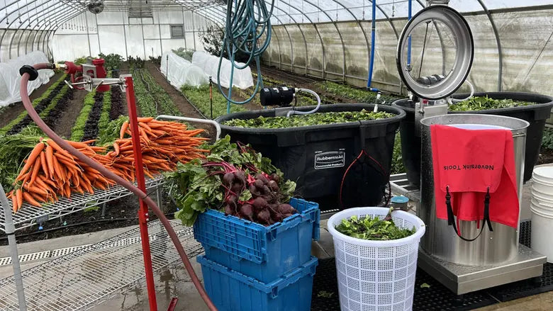 Neversink Tools commercial wash and pack equipment for produce handling